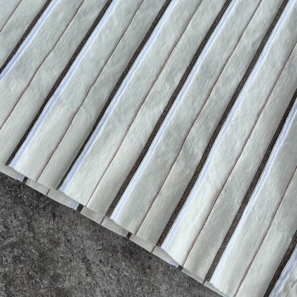 Banana Republic Alva Linen Cotton Wide Leg High Waist Pant Size 14 White Striped - Picture 10 of 15